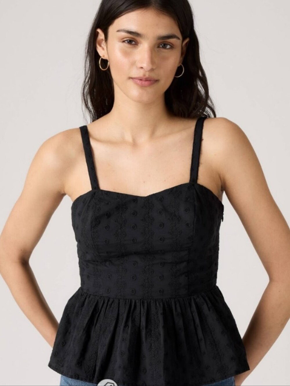 Levis Eyelet Peplum Cami Top
